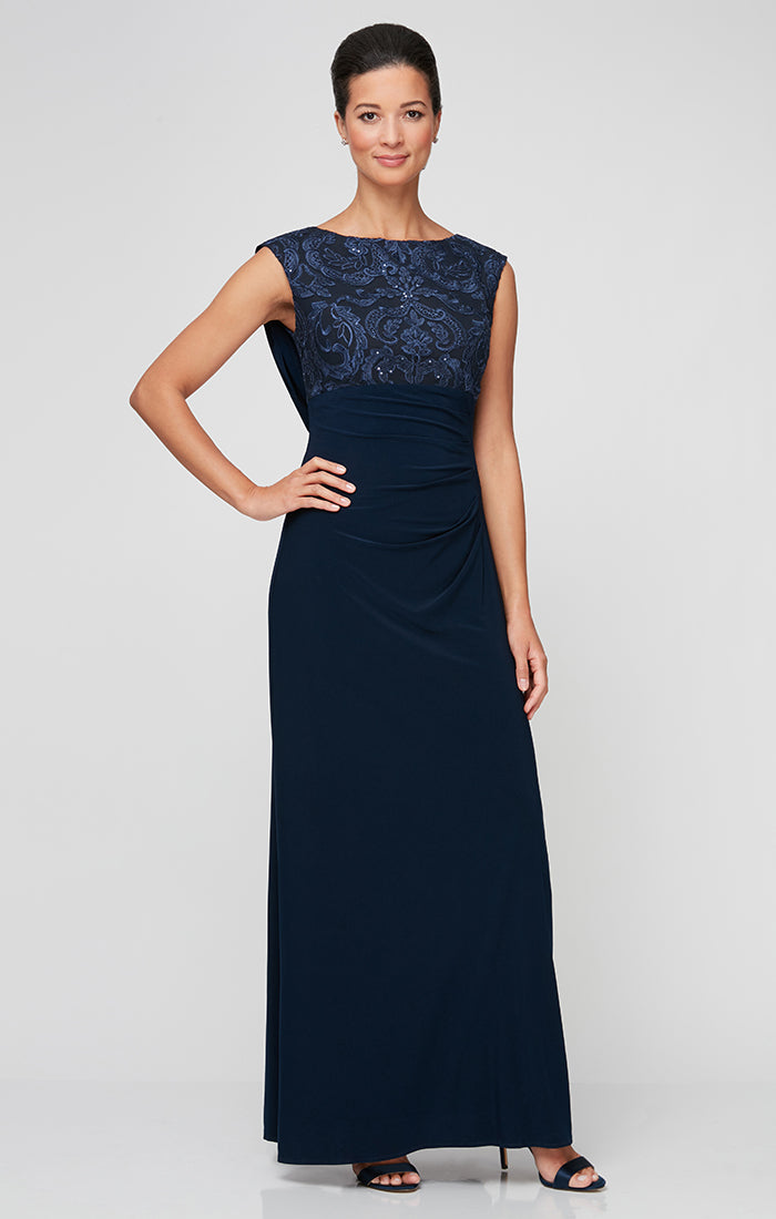 Matte Jersey Empire-Waist Gown