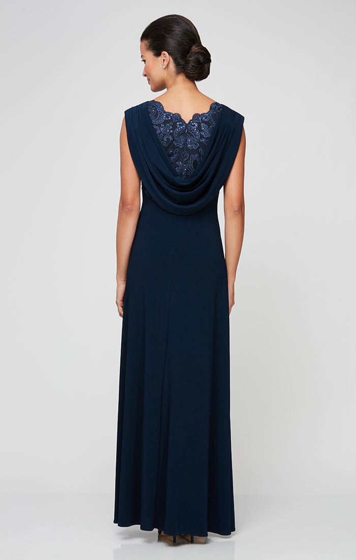 Matte Jersey Empire-Waist Gown