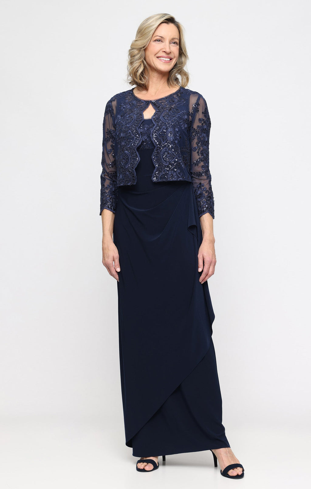 Dawn Embroidered Tulle Empire-Waist Jacket Dress