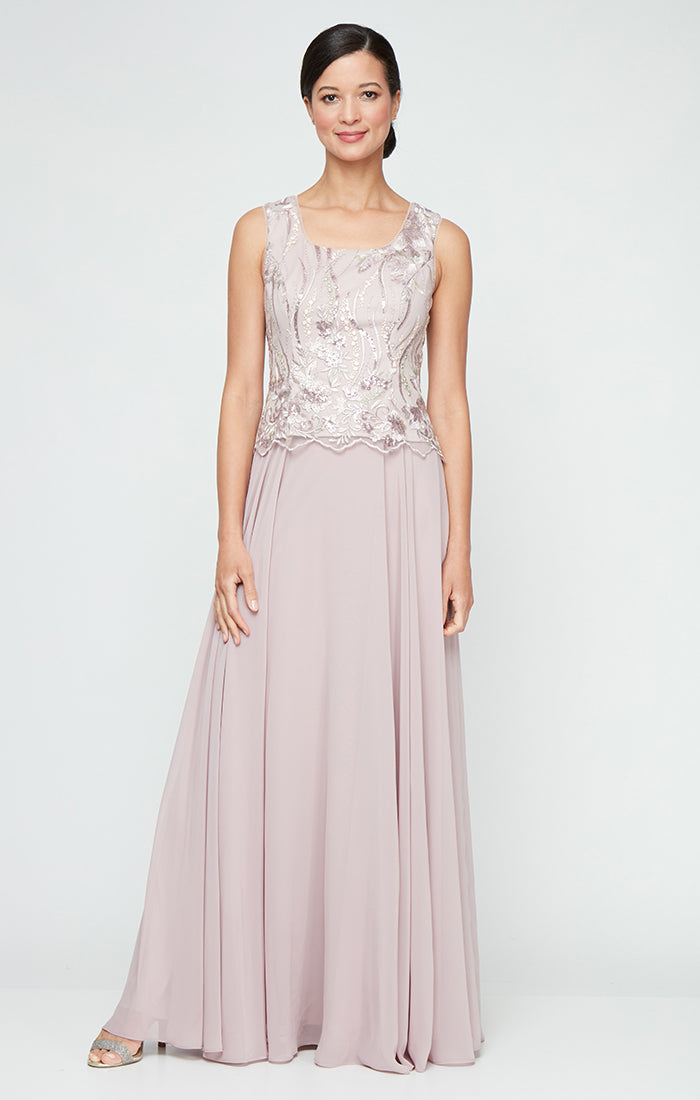 Sequin Embroidered & Chiffon Jacket Dress
