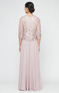 Sequin Embroidered & Chiffon Jacket Dress