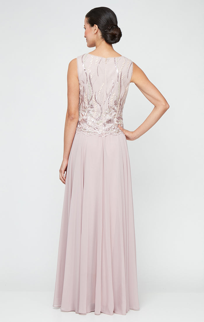 Sequin Embroidered & Chiffon Jacket Dress