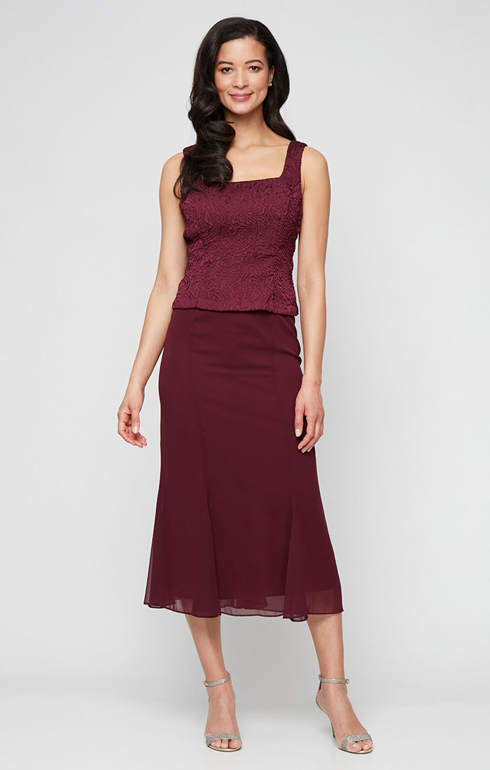 Regular - Tea Length Textured Jacquard Jacket Dress