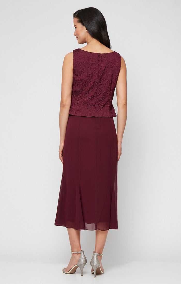 Regular - Tea Length Textured Jacquard Jacket Dress