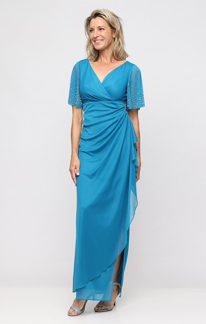 Layla Surplice-Neckline Gown