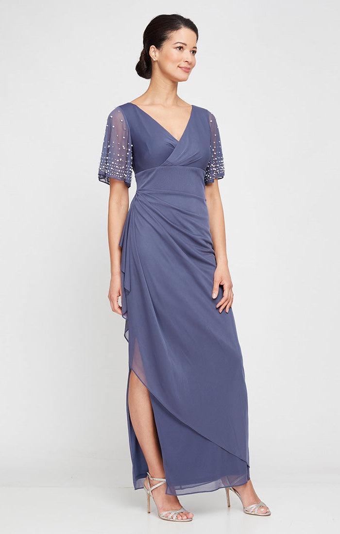 Layla Surplice-Neckline Gown