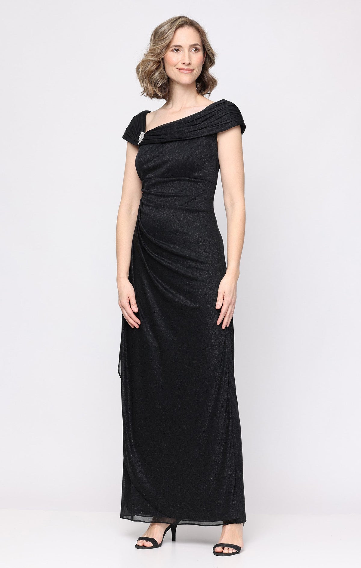 Jessica Glitter Mesh Cascade Gown