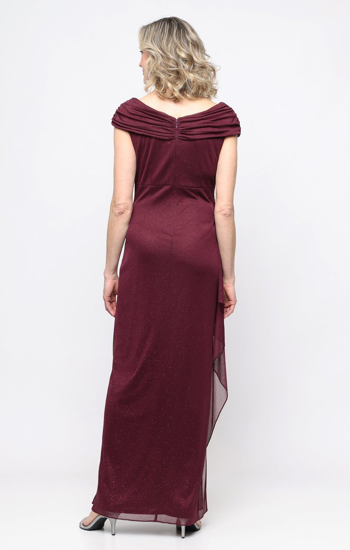 Jessica Glitter Mesh Cascade Gown