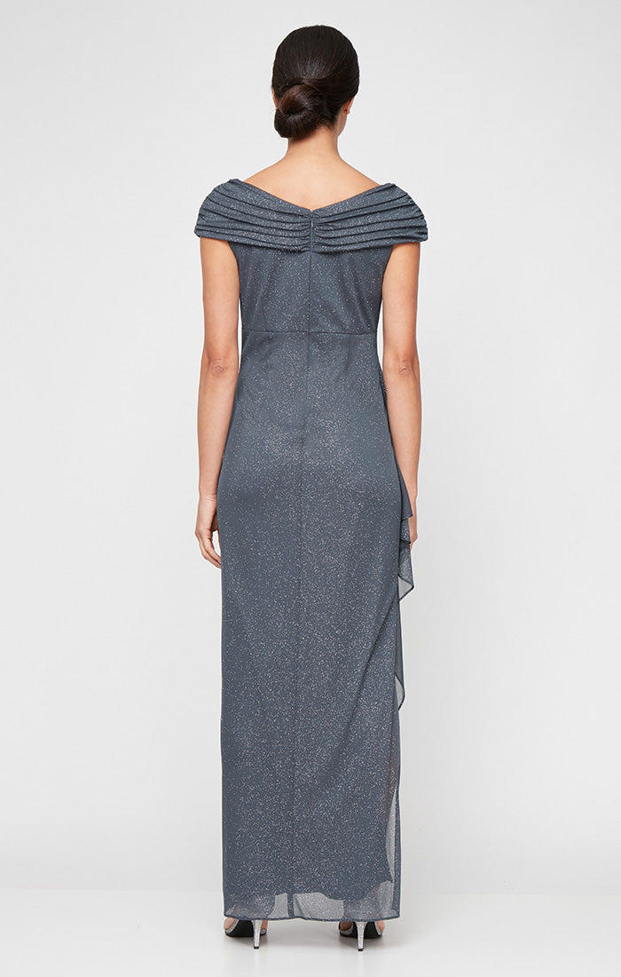 Jessica Glitter Mesh Cascade Gown