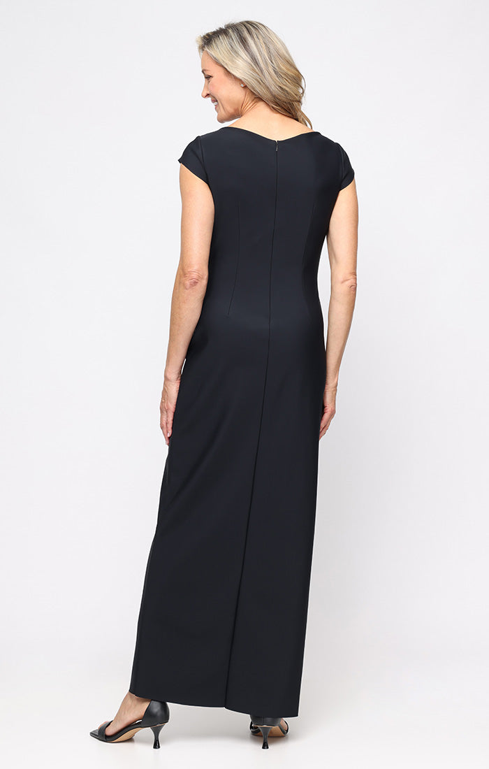 Lace Surplice-Neckline Gown