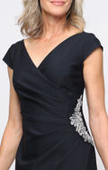 Lace Surplice-Neckline Gown