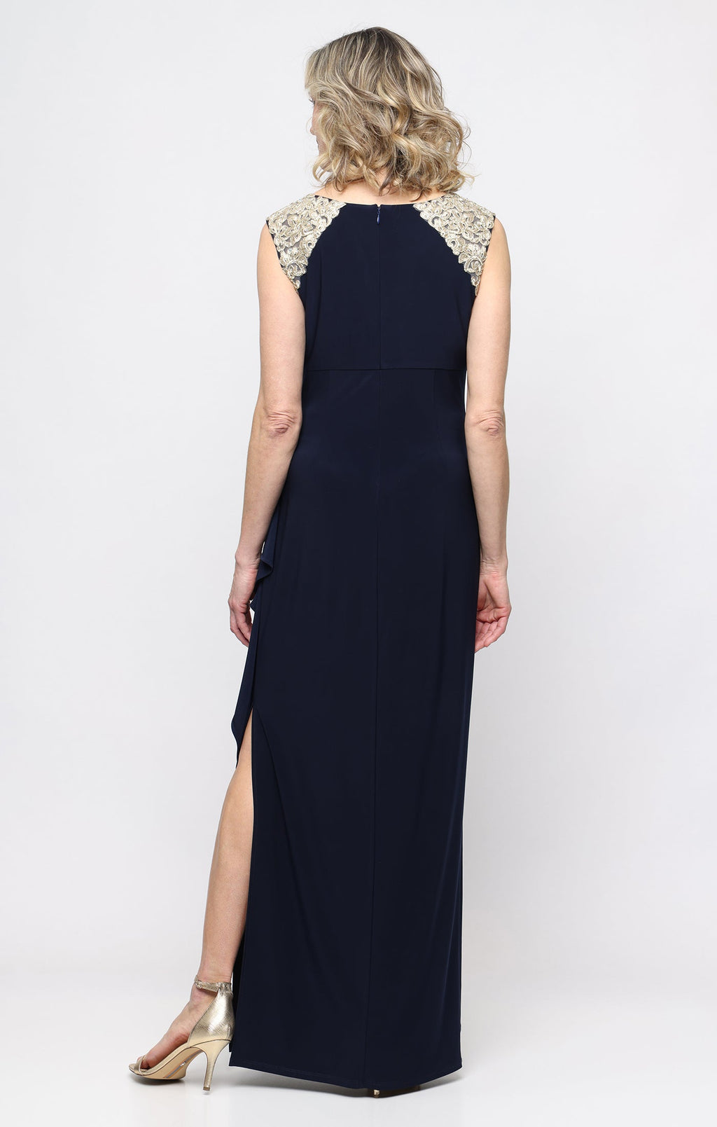 Rayna Matte Jersey Embroidered A-Line Gown