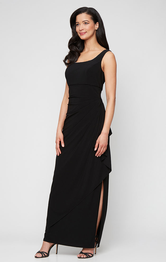 Matte Jersey Scoop-Neck Jacket Dress