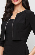 Matte Jersey Scoop-Neck Jacket Dress