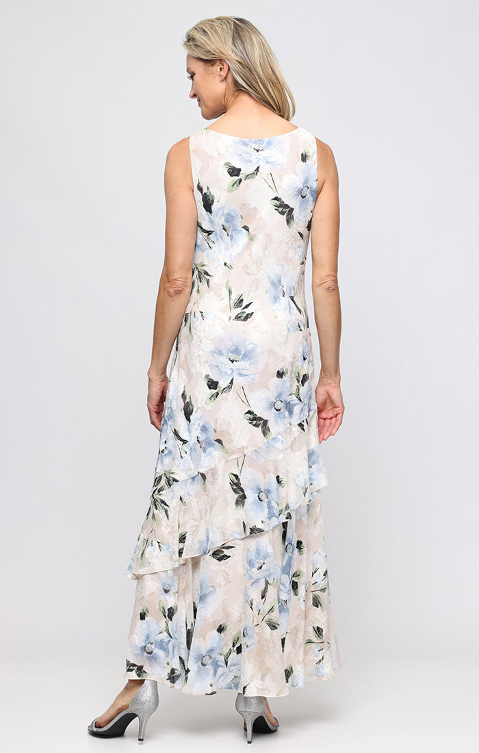 Chiffon Cowl-Neck Gown
