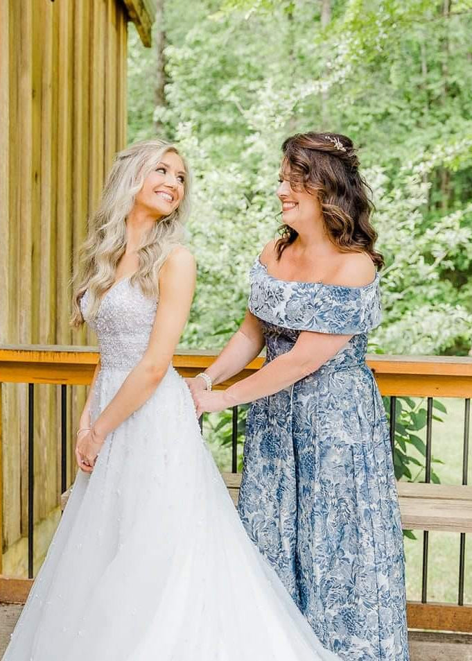 Melanie Printed Jacquard Off-The-Shoulder Ball Gown