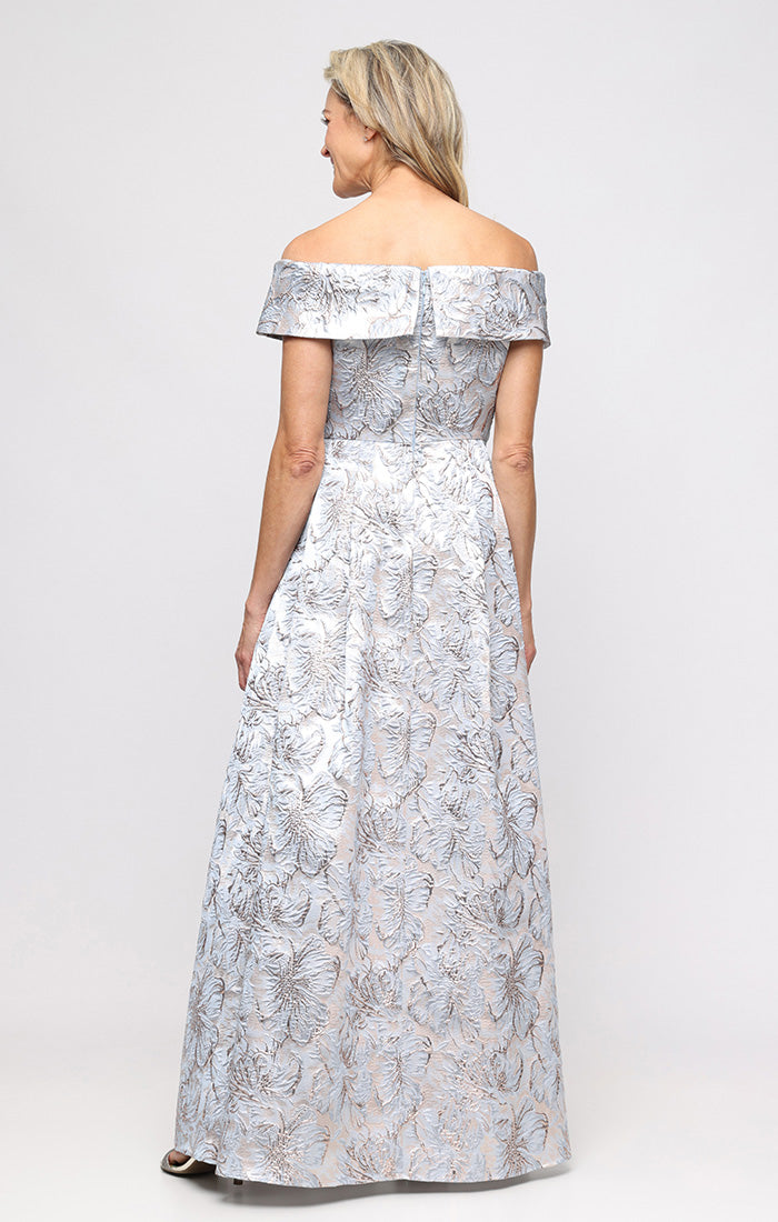 Jacquard Off-The-Shoulder Ball Gown