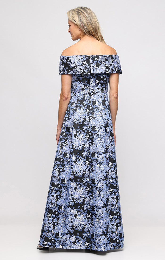 Jacquard Off-The-Shoulder Ball Gown