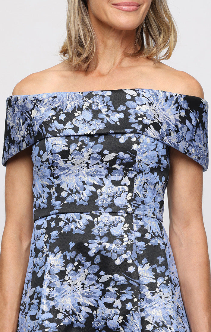 Jacquard Off-The-Shoulder Ball Gown