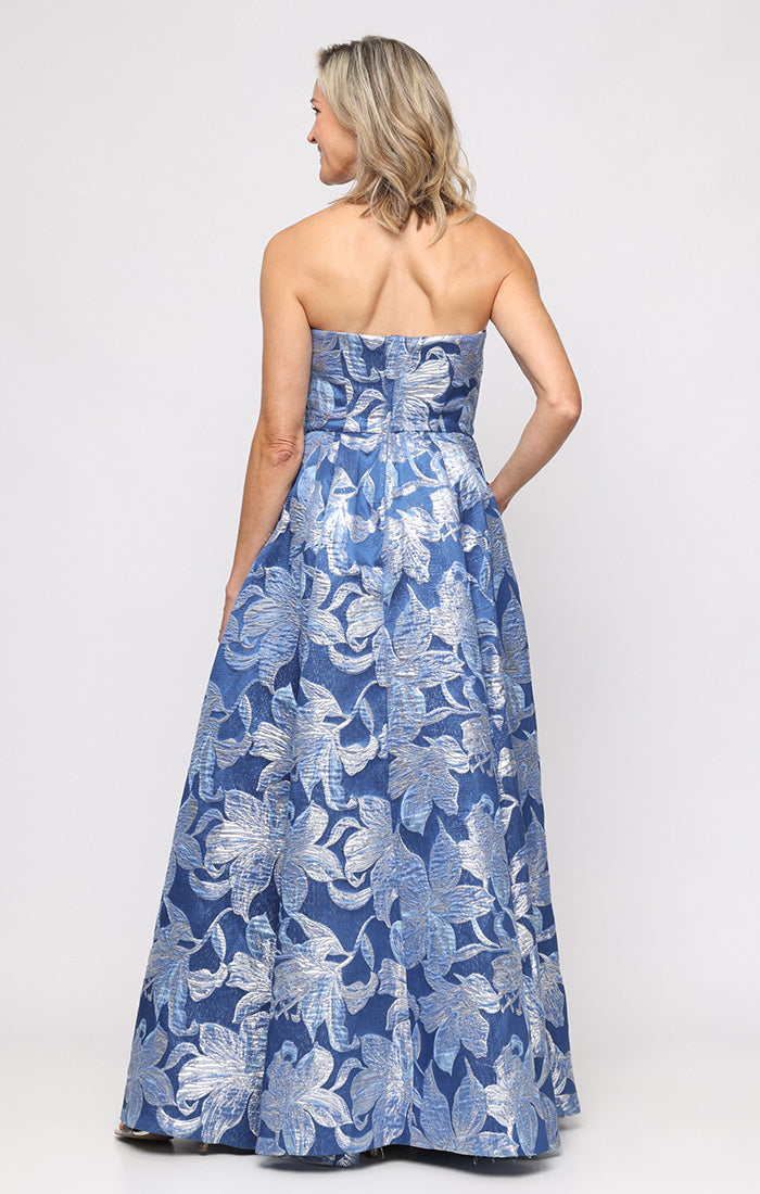 Printed Jacquard Ball Gown