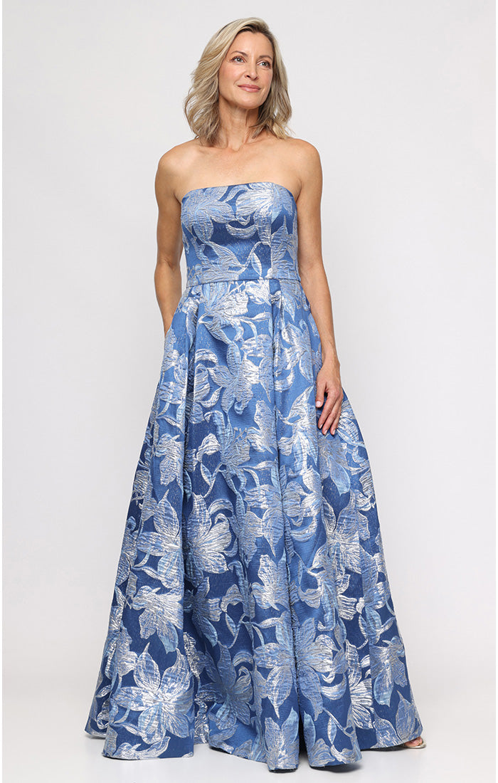 Printed Jacquard Ball Gown