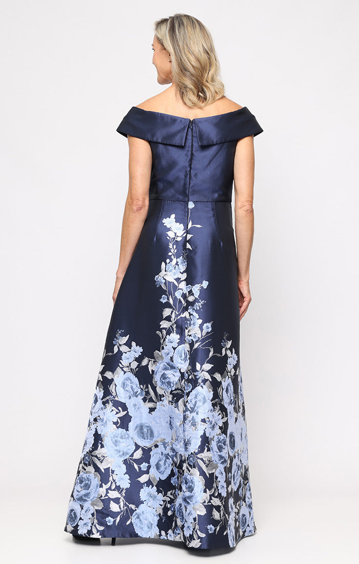 Suzanne Jacquard Off-The-Shoulder Ball Gown