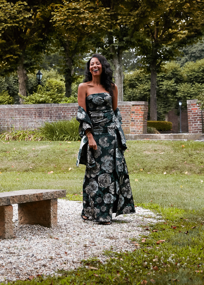 Veronica Jacquard Cascade Gown