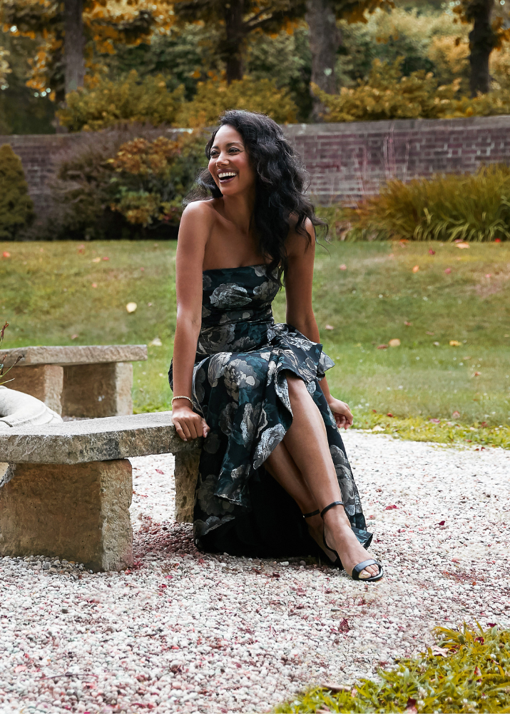 Veronica Jacquard Cascade Gown