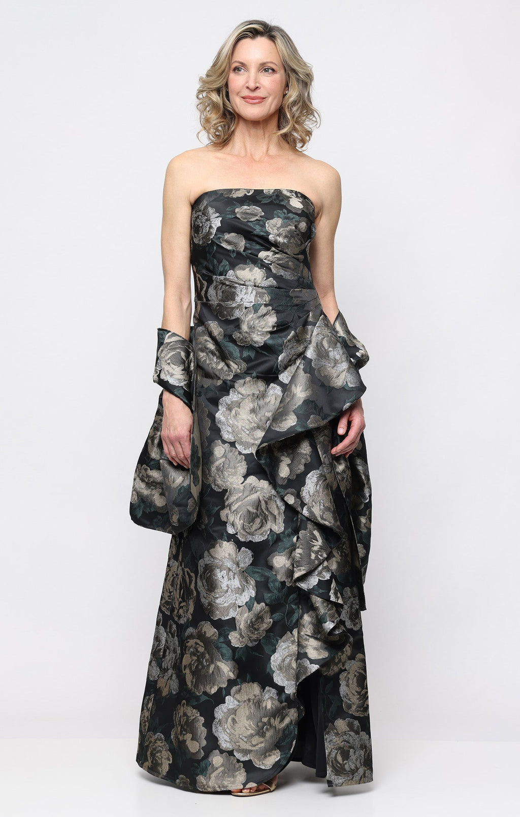 Veronica Jacquard Cascade Gown