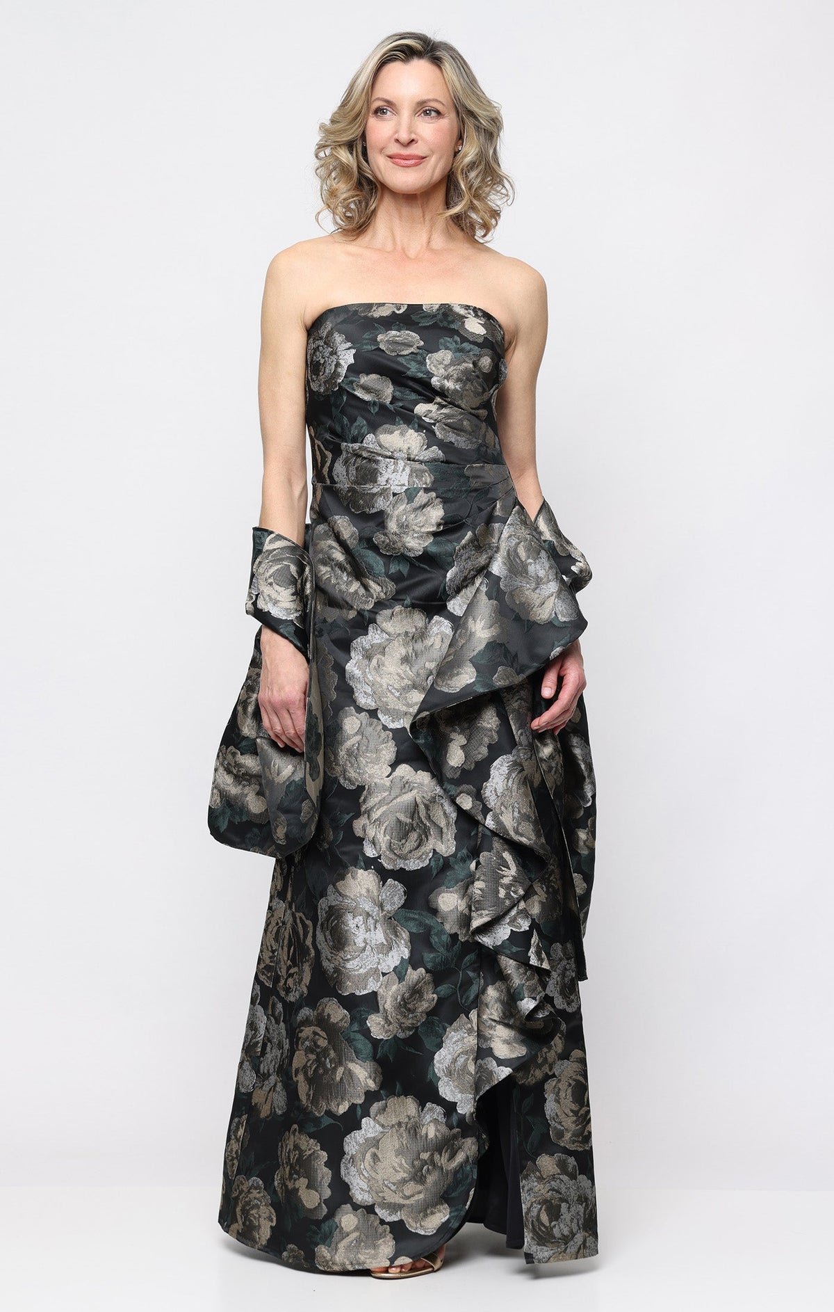 Veronica Jacquard Cascade Gown
