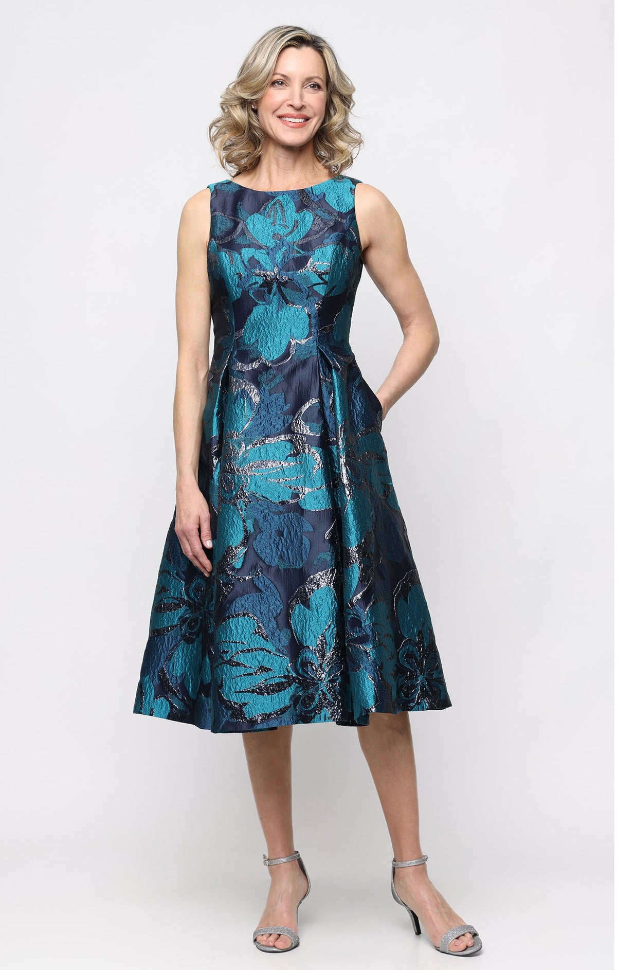 Jacquard Crew-Neck Dress
