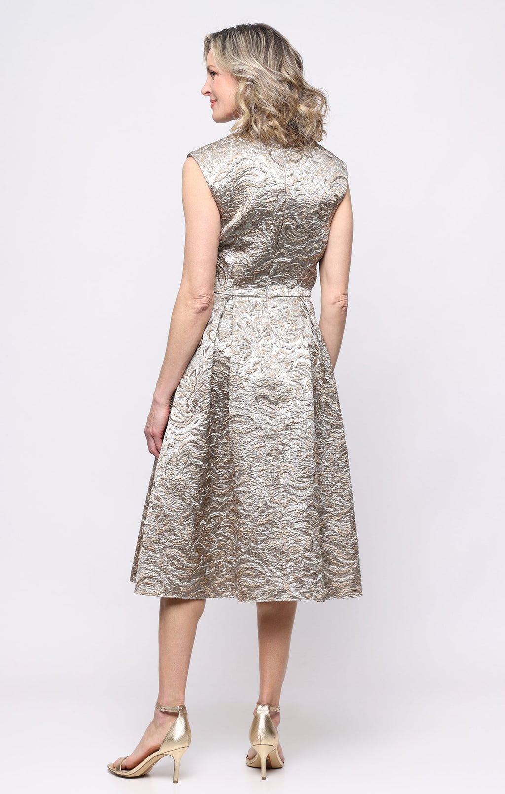 Valerie Jacquard V-Neck A-Line Dress