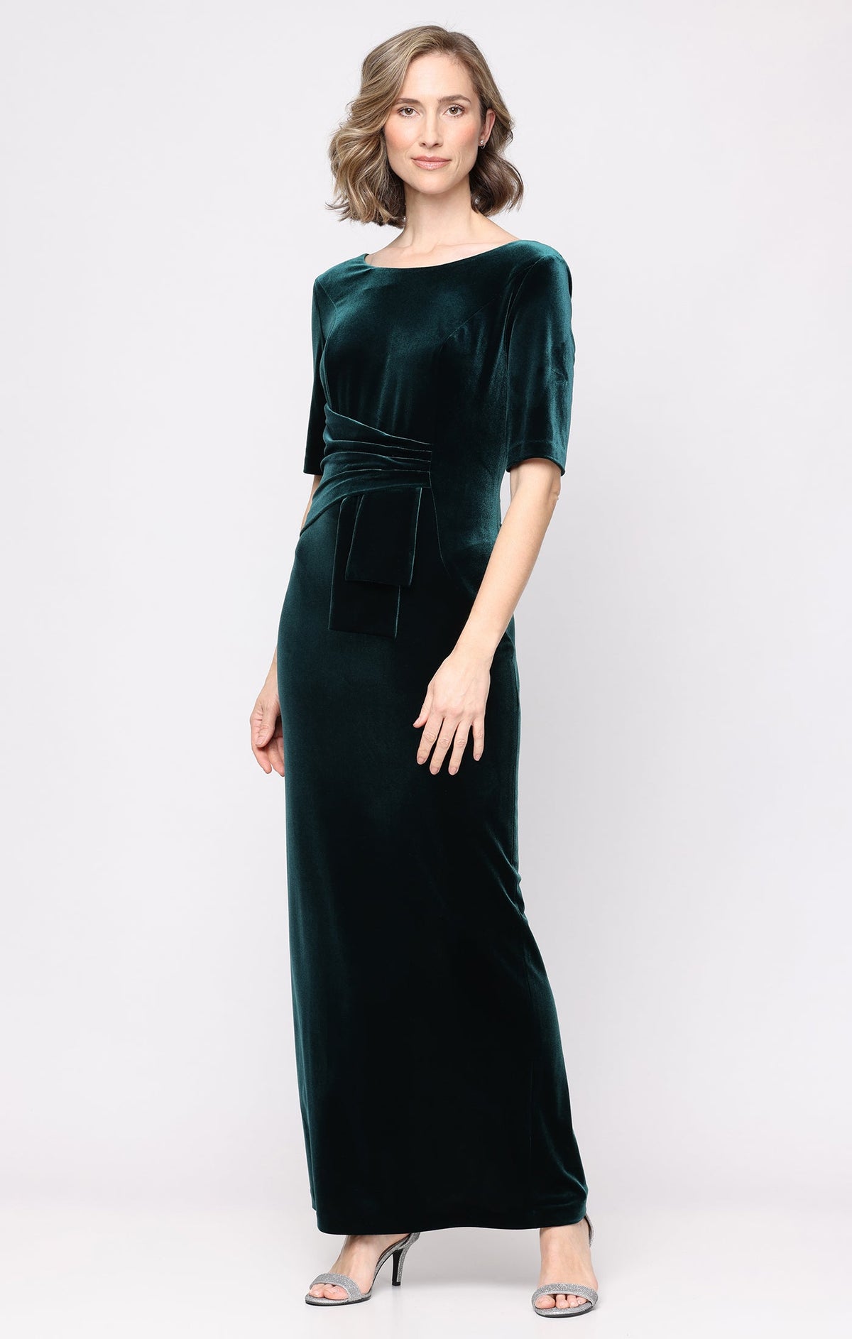 Plus Laura Velvet Boatneck Gown