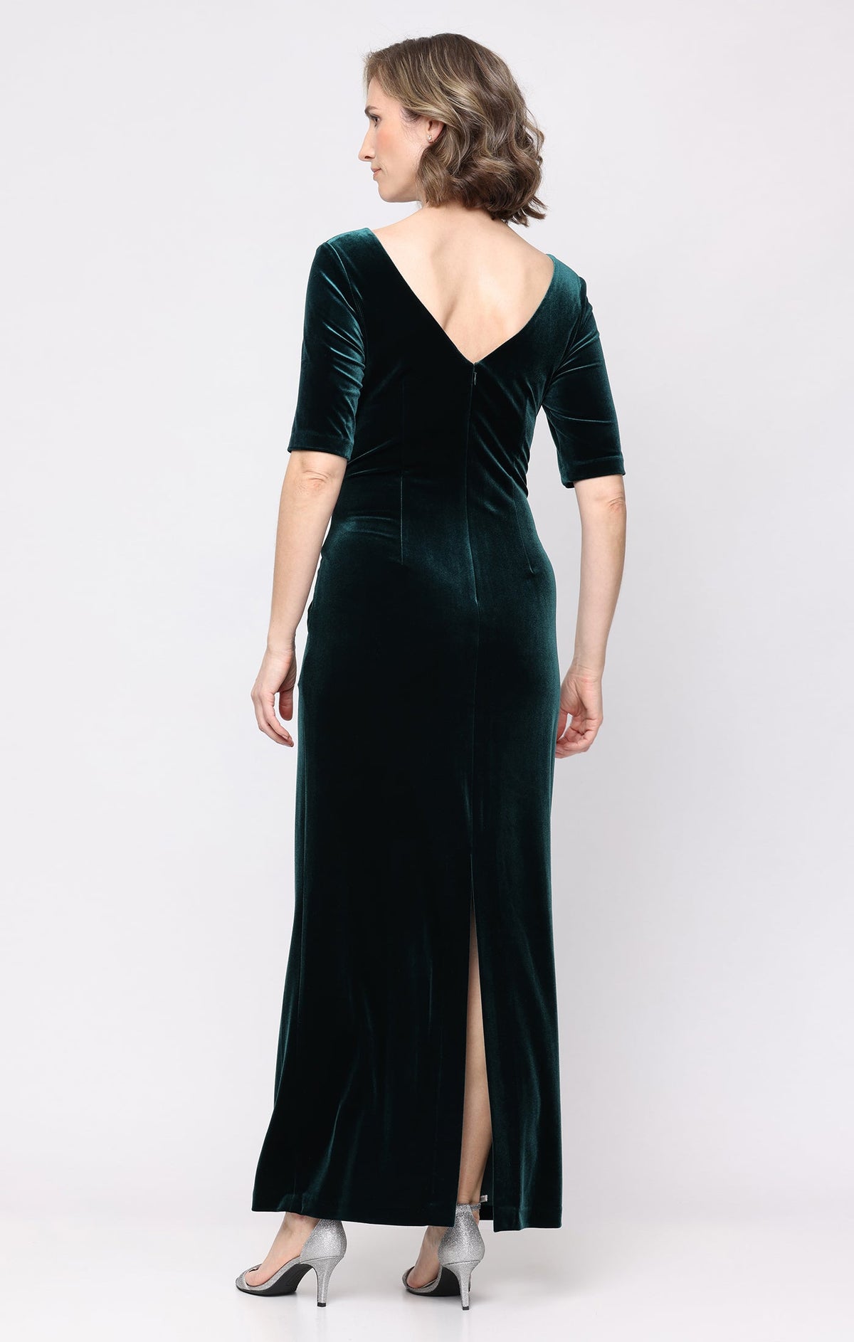 Plus Laura Velvet Boatneck Gown