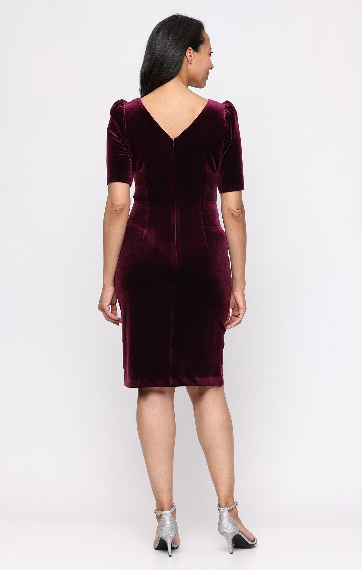 Deborah Stretch Velvet Sheath Dress