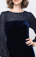 Hayley Stretch Velvet Illusion-Neckline Sheath Dress