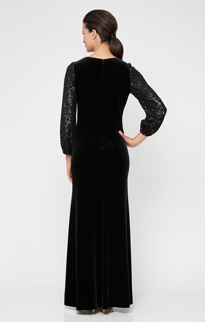 Edith Velvet Fit And Flare Dress