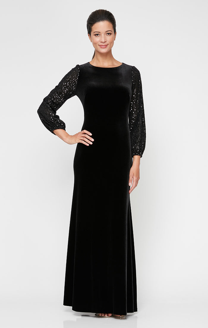 Edith Velvet Fit And Flare Dress