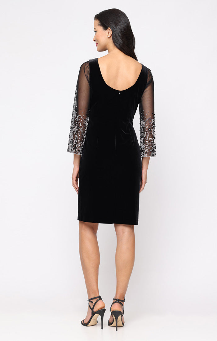 Stretch Velvet Sheath Dress