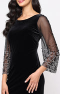 Stretch Velvet Sheath Dress