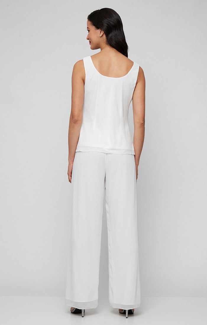 Silky Chiffon Wide-Leg Pant