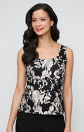 Embroidered Tulle Scoop-Neck Twinset