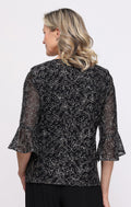 3/4 Sleeve Embroidered Mock Twinset