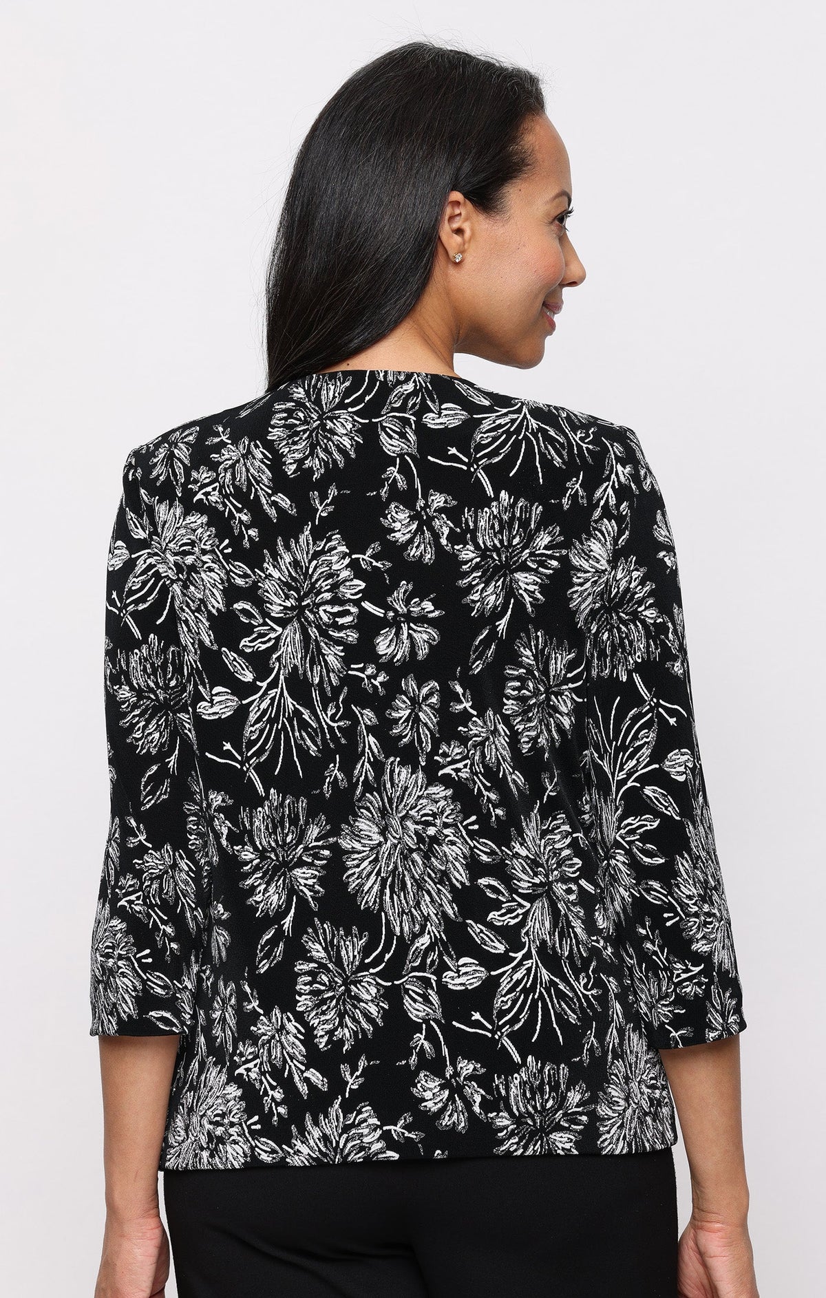 Glitter Knit & Printed Scoop-Neck Twinset