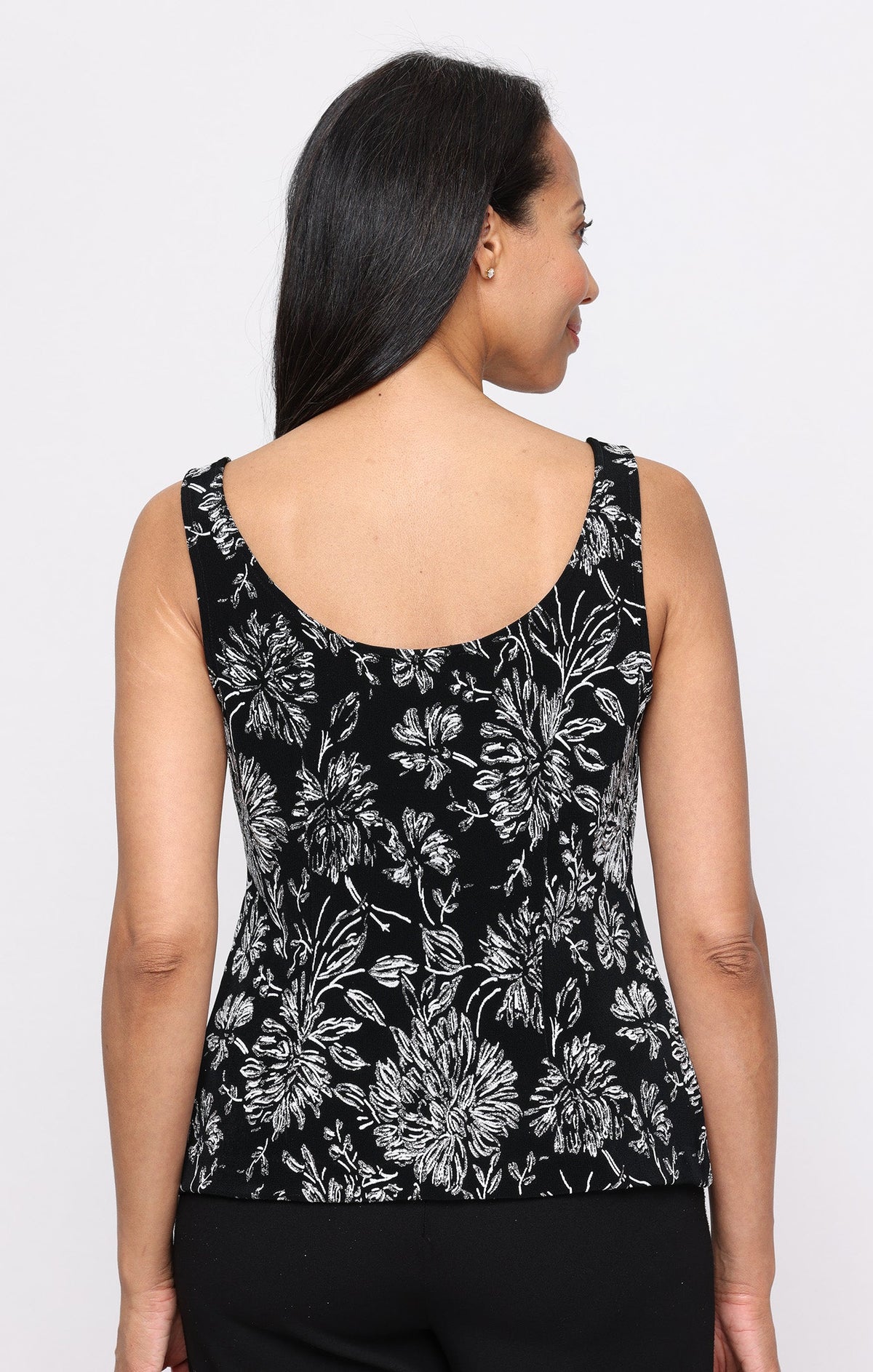 Glitter Knit & Printed Scoop-Neck Twinset