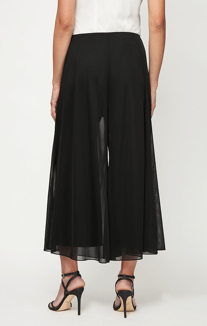 Stretch Mesh Wide-Leg Pant