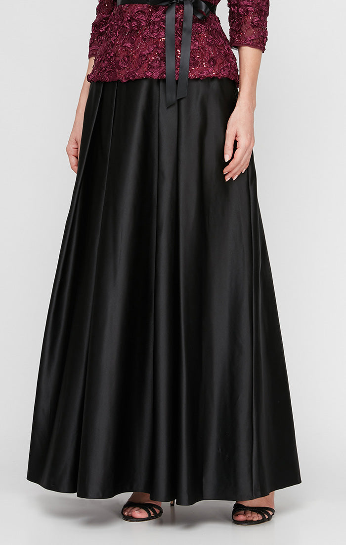 Satin Ballgown Skirt With Pockets And Inverted Pleat Detail