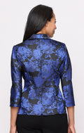 Printed Jacquard Surplice-Neckline Blouse