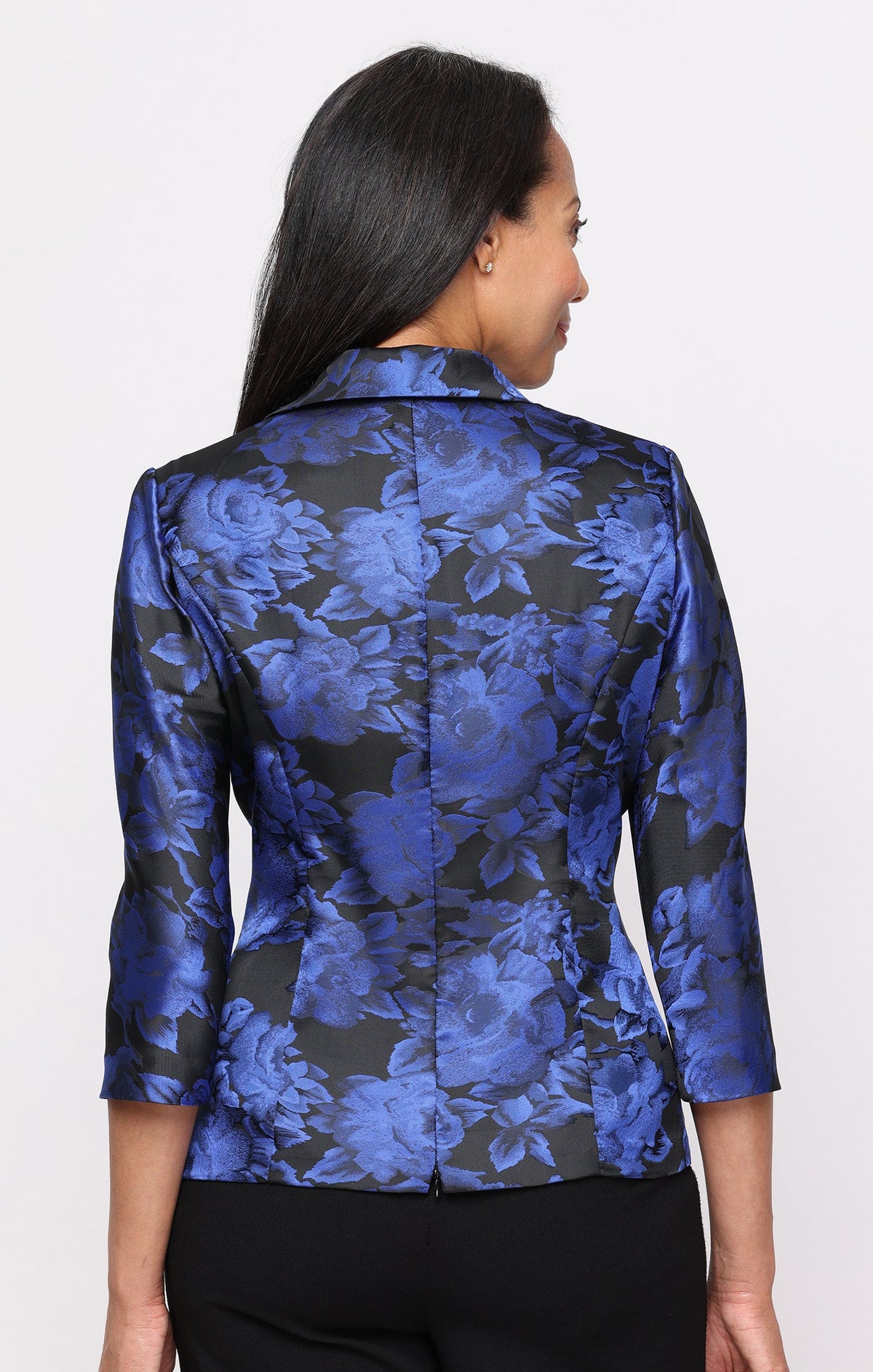 Printed Jacquard Surplice-Neckline Blouse