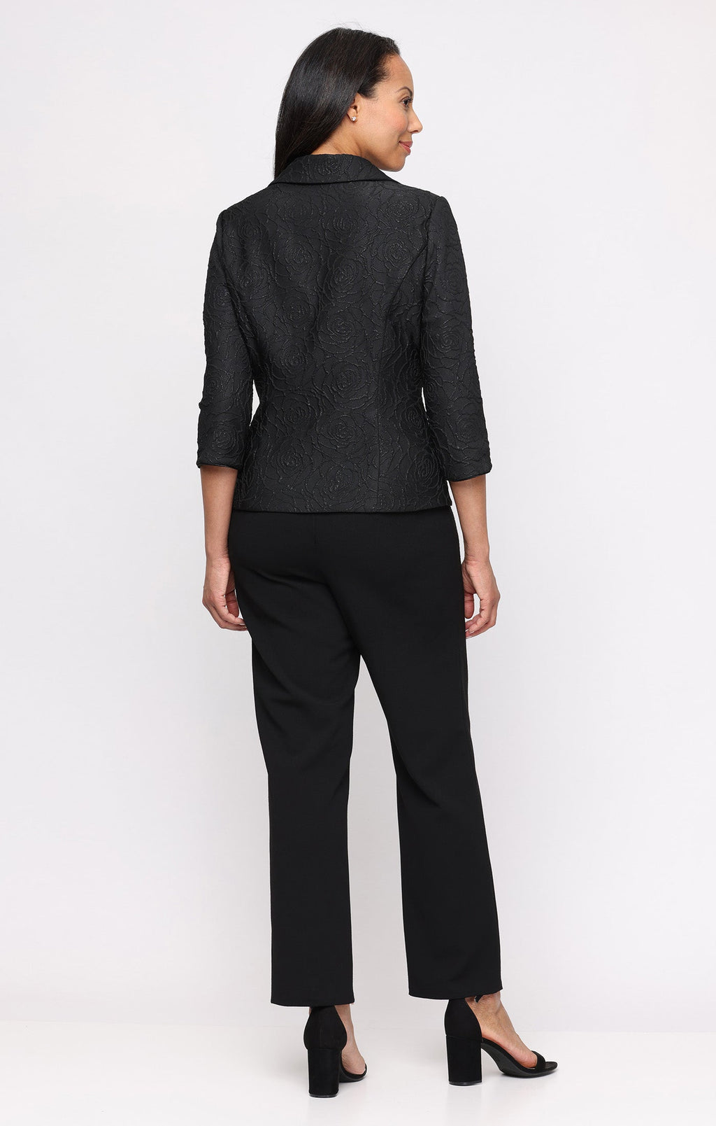 Jacquard Surplice-Neckline Jacket